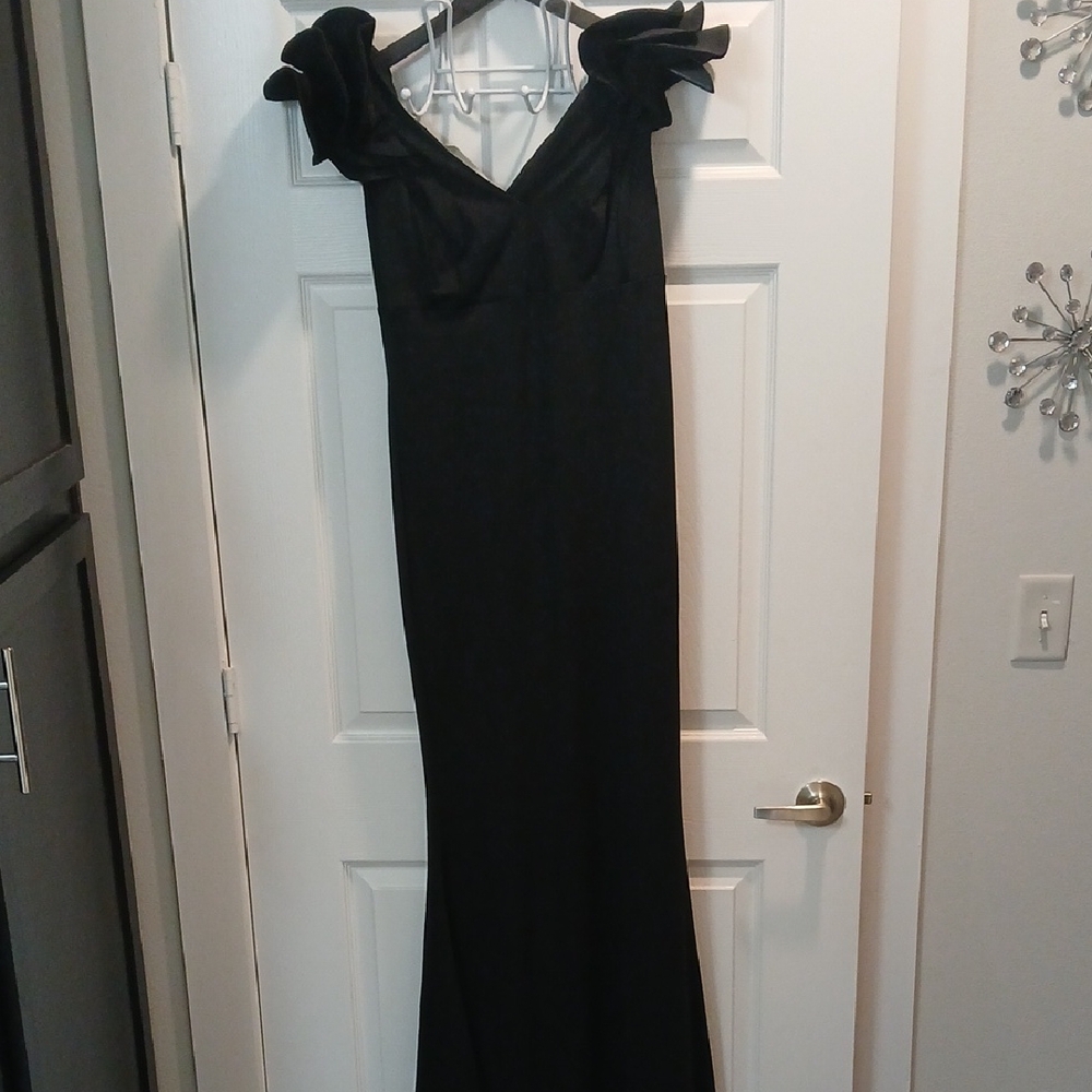 Elegant Black Off-Shoulder Gown